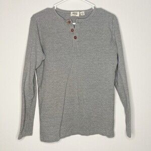 Never Lose HEDGE Long Sleeve Ribbed Henley Cotton Blend Minimalist Size Small